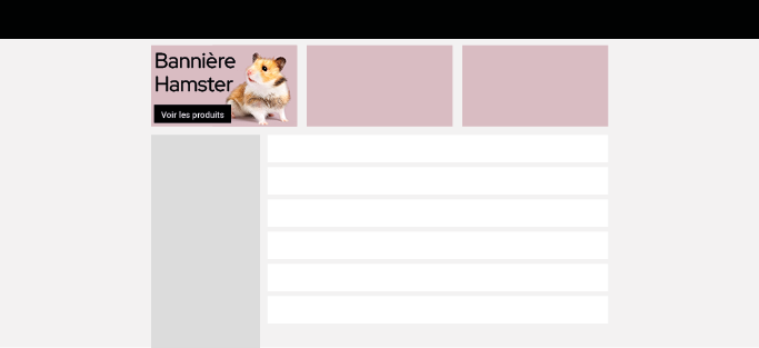 Bannière Hamster  Page nouveautés